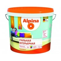 Краска ВД  (для интерьерная) -  (9,4 л), прозр,  латекс, "Alpina-Стильная"